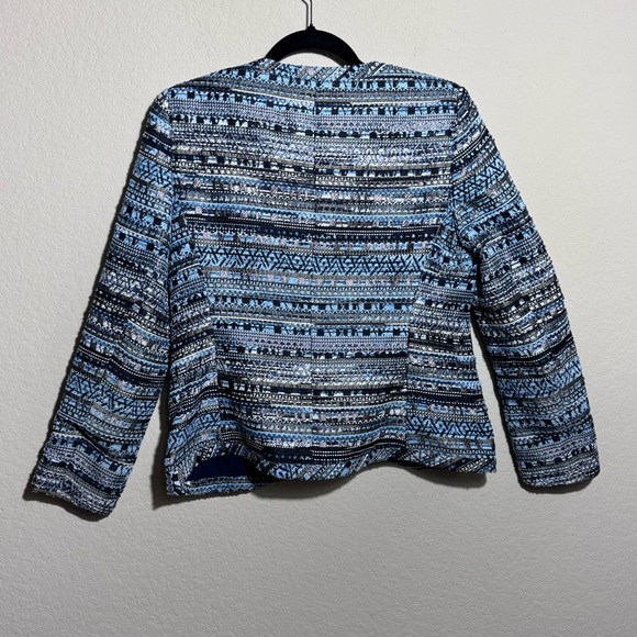 Lafayette 148 Petite New York Navy Blue Multi Tweed 3 Button Sz 8P Blazer Jacket - Picture 2 of 12